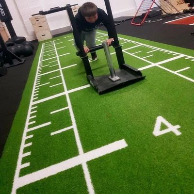 Green 15mm Pile Height Artificial Turf Grass Mat untuk Gym Komersial Custom Flooring
