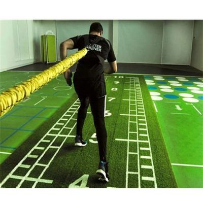 Green 15mm Pile Height Artificial Turf Grass Mat untuk Gym Komersial Custom Flooring