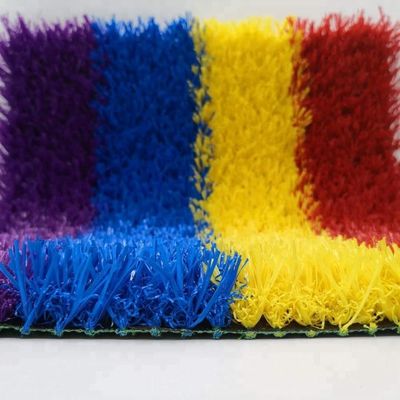 Merah Kuning Biru Ungu Artifisial Anak-anak rumput rumput pelangi landasan pacu Kapadatan 22050 jahitan/sqm