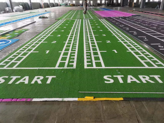 Dorelom Fitness Lawn Karpet Lantai Hitam Biru Pelangi Sintetis Gambut Palsu Gym Rumput Buatan Untuk Kebugaran