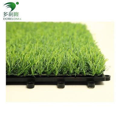 25-60mm Tinggi Tumpukan Jambatan Artificial Grass Interlocking dengan Double PP NET PU Backing