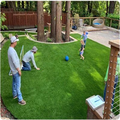 CE ISO9001 ISO14001 Bersertifikat 50mm 55mm 60mm Rumput sintetis untuk Lapangan Sepak Bola