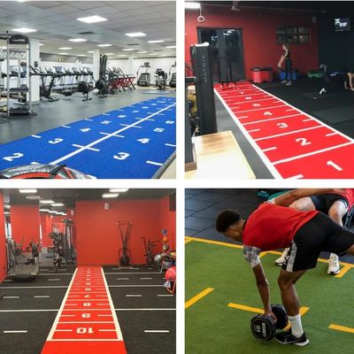 15 mm Pile Height Gym Sled Flooring dengan Sports Artificial Grass dan Logo Disesuaikan