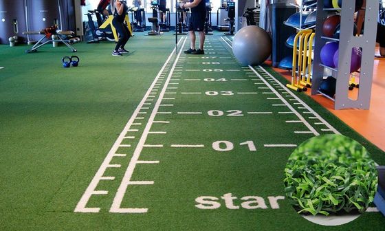 Densitas Tinggi 63000 jahitan/m2 Rumput Gym yang Disesuaikan untuk Latihan Lantai Olahraga dan Sled