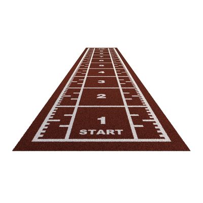 Densitas tinggi 63000 jahitan/m2 Gym Flooring Grass dengan Pull Sled dan Meter Marked Design