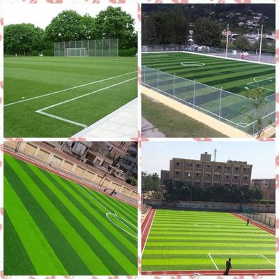 Bangunan tahan lama Green PE 12000 DTEX rumput sintetis untuk lapangan sepak bola