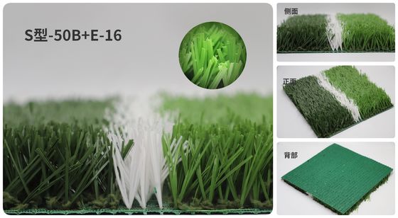 Bangunan tahan lama Green PE 12000 DTEX rumput sintetis untuk lapangan sepak bola