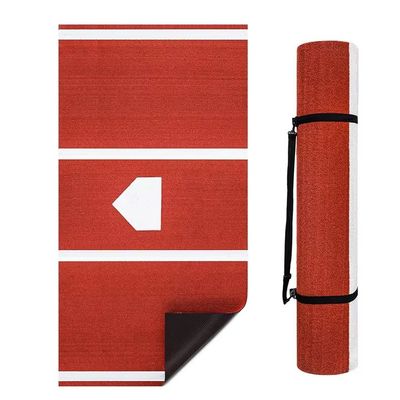 Custom Portable Double PP NET PU Backing Baseball Hitting Mat untuk latihan home plate