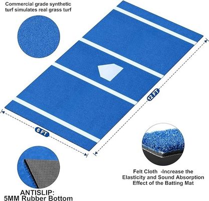 PE Monofilament PP Curly Fiber Batting Mat Peraturan Ukuran rumput untuk Indoor Outdoor