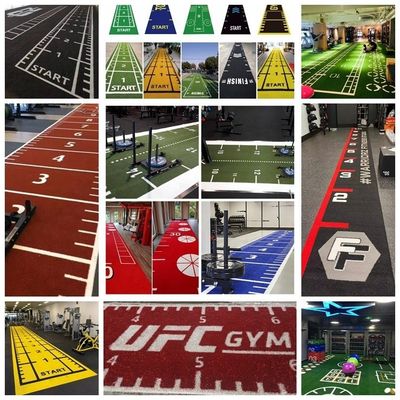 3/16 &quot;Gauge Artificial Grass untuk Gym Fitness Lantai Hijau Merah Hitam Biru Putih Pink