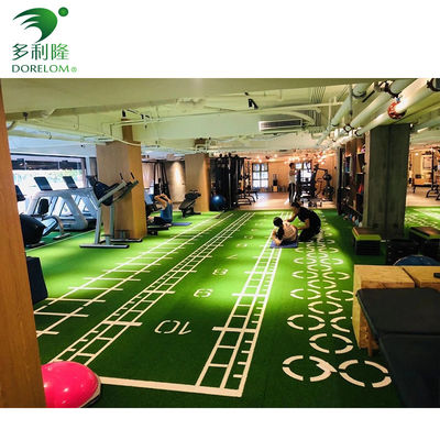 Rumput buatan monofilament PE hijau untuk lantai gym fitness di taman kanak-kanak olahraga