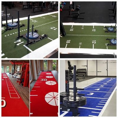 Double PP NET PU Backing Green Artificial Grass untuk Gym Fitness Lantai dari Cina