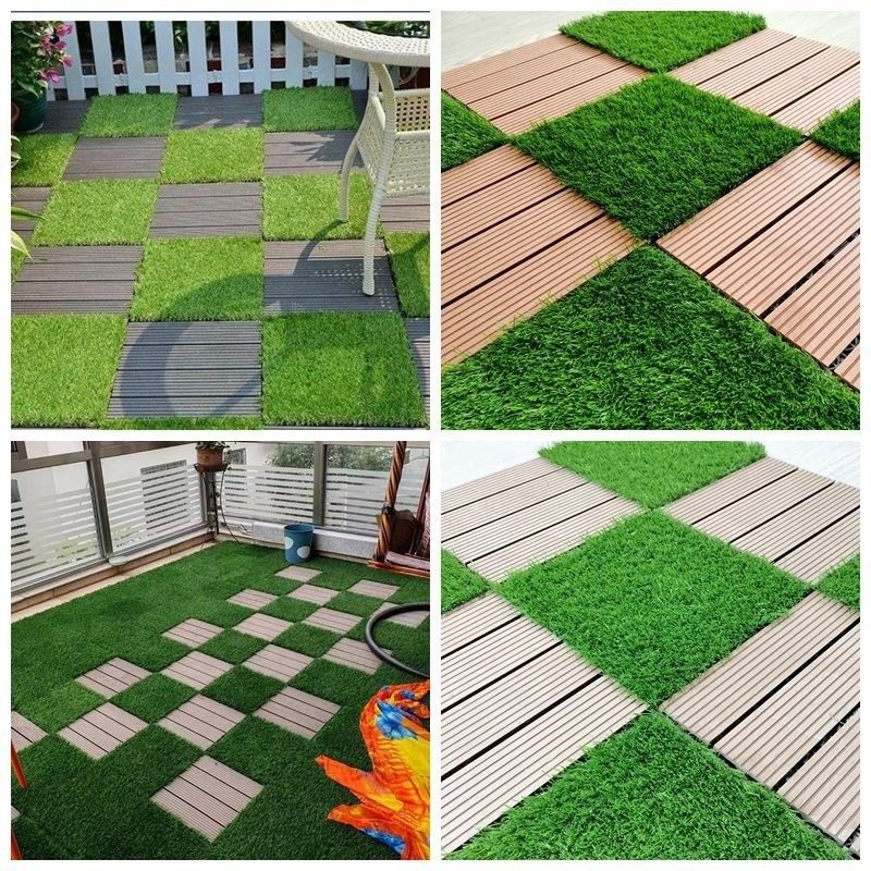 Peti rumput buatan 30x30cm 3cm Tinggi Tumpukan jerami Hijau Cocok untuk ruangan dan luar ruangan