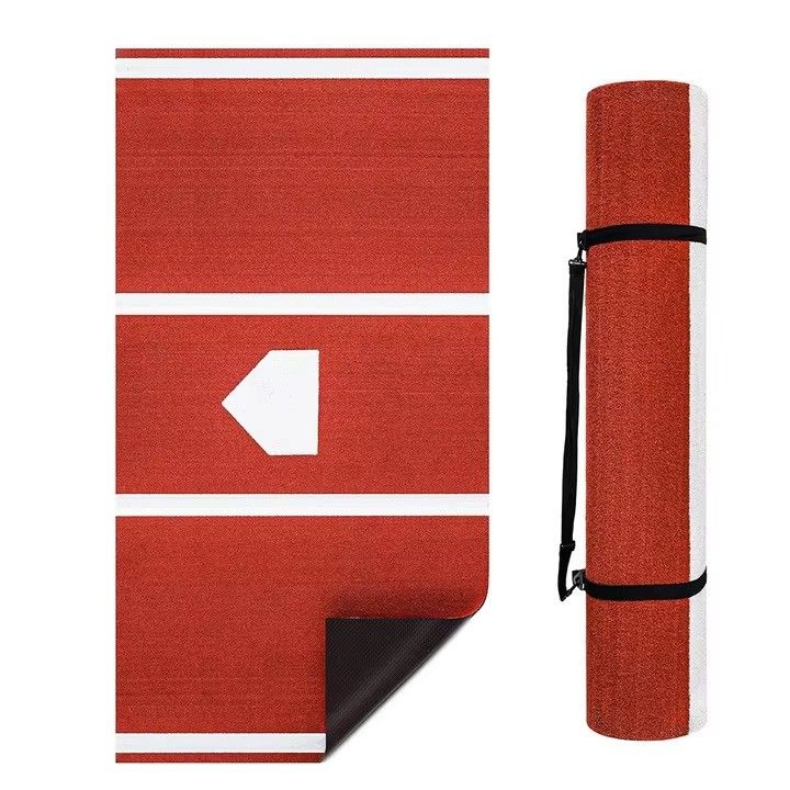 Custom Portable Double PP NET PU Backing Baseball Hitting Mat untuk latihan home plate
