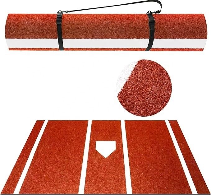Portable Home Plate Hitting Mat dengan Desain Non-Slip dan Monofilament PE PP Curly Fiber